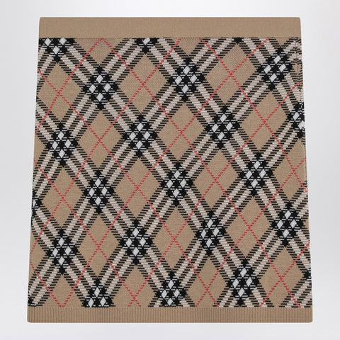 Burberry Burberry Wool and mohair blend check mini skirt