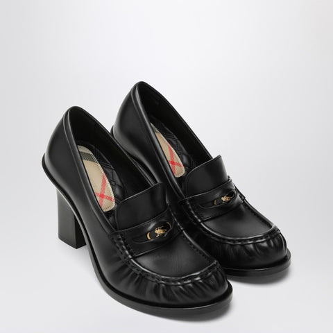 Burberry Burberry Cadet black leather loafers with heel