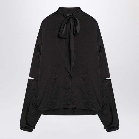 Balenciaga Balenciaga Black satin blouse with bow