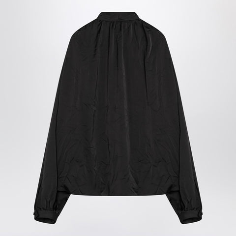Balenciaga Balenciaga Black satin blouse with bow