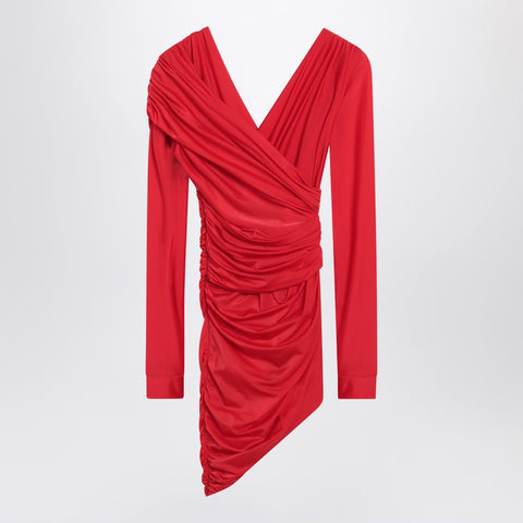 Balenciaga Balenciaga Draped mini dress in red jersey