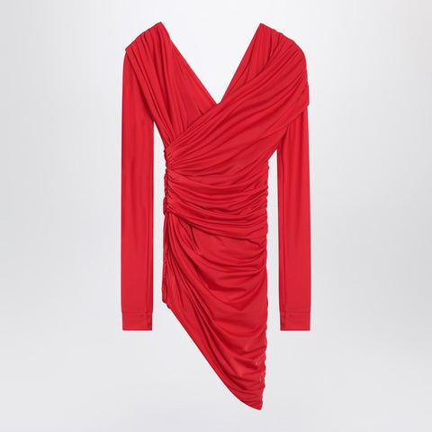 Balenciaga Balenciaga Draped mini dress in red jersey
