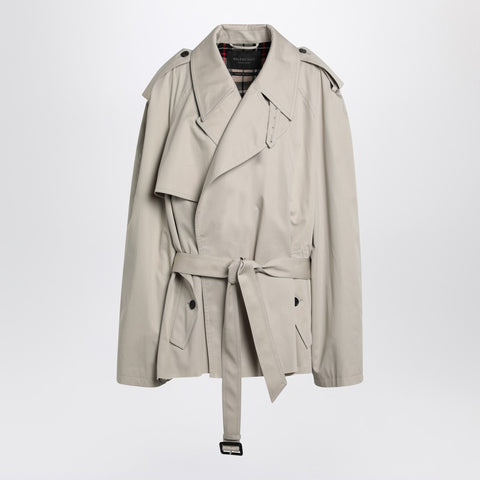 Balenciaga Balenciaga Beige cropped trench coat in cotton twill