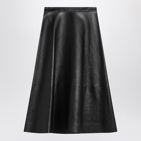 Balenciaga Balenciaga Black leather flared skirt