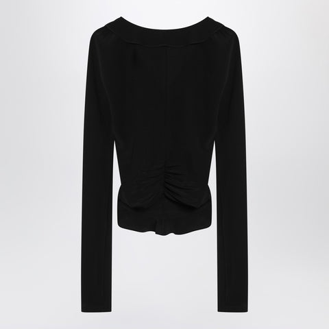 Saint Laurent Saint Laurent Black ruffled blouse in silk