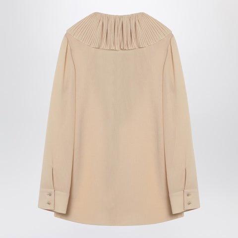 Saint Laurent Saint Laurent Beige ruffled blouse in silk
