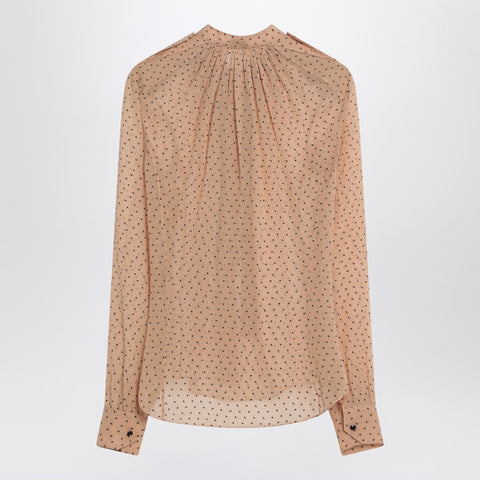 Saint Laurent Saint Laurent Beige polka dot blouse in silk blend