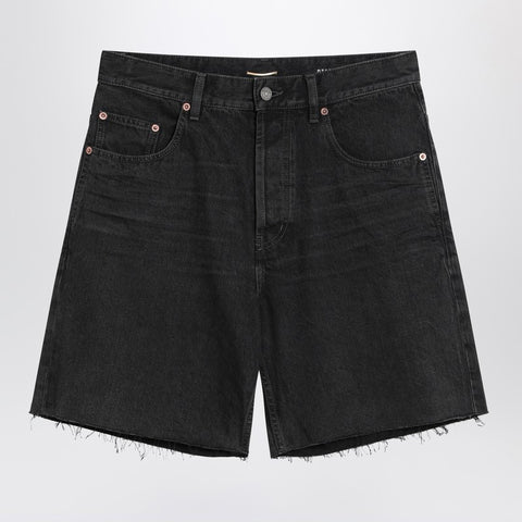 Saint Laurent Saint Laurent Loose black Bermuda shorts in denim