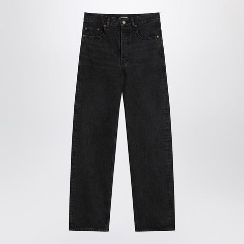 Saint Laurent Saint Laurent Black Carrot-Fit jeans with a washed effect