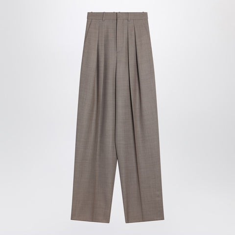 Saint Laurent Saint Laurent Wide taupe beige wool trousers