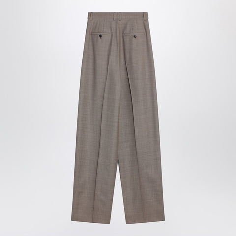 Saint Laurent Saint Laurent Wide taupe beige wool trousers
