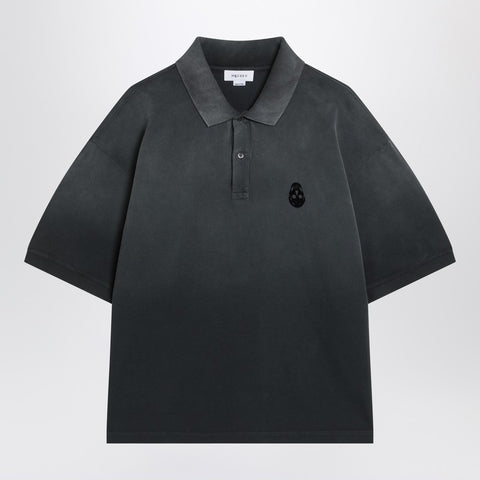 Alexander Mcqueen Alexander McQueen Faded effect black polo shirt in cotton