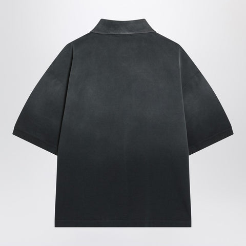 Alexander Mcqueen Alexander McQueen Faded effect black polo shirt in cotton
