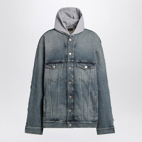 Balenciaga Balenciaga Denim and fleece cotton jacket with logo