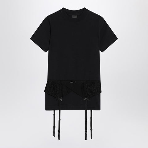 Balenciaga Balenciaga Black jersey stretch lingerie T-shirt