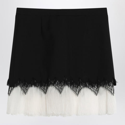 Alexander Mcqueen Alexander McQueen Mini skirt with black/ivory spider lace