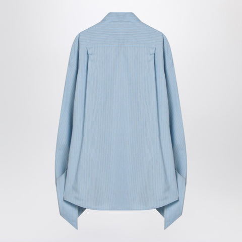 Balenciaga Balenciaga Light blue striped shirt with knotted cuffs