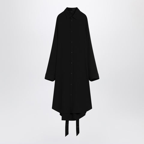 Balenciaga Balenciaga Black shirt dress with intertwined ribbons