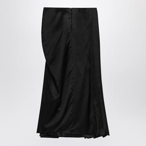 Balenciaga Balenciaga Draped black skirt in cupro twill