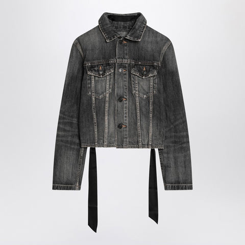 Balenciaga Balenciaga Dark grey denim jacket with laces