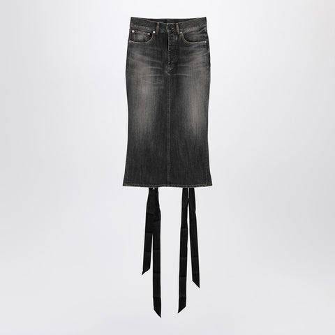 Balenciaga Balenciaga Skirt with laces in smoky grey denim