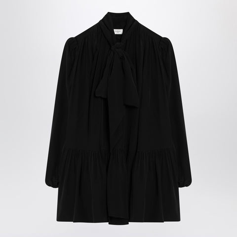Saint Laurent Saint Laurent Black lavallière dress in silk