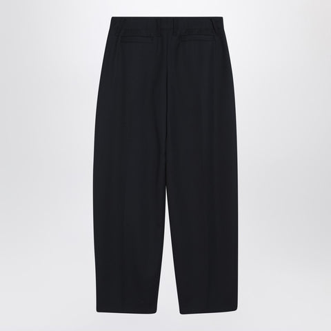 Alexander Mcqueen Alexander McQueen Wide navy blue wool trousers