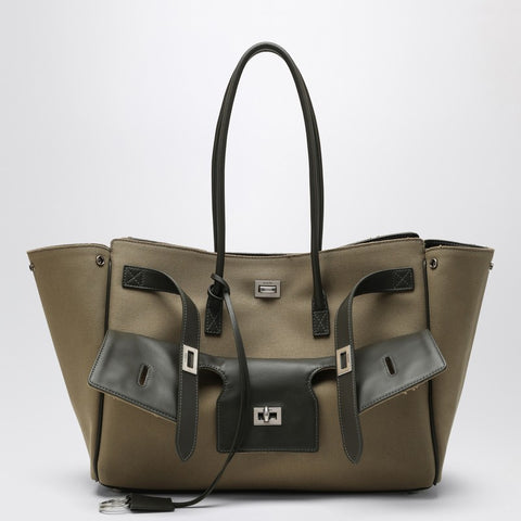 Balenciaga Balenciaga Carry All Bel Air Media bag in khaki canvas