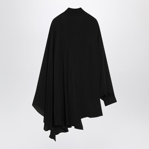 Balenciaga Balenciaga Asymmetric black silk blouse with scarf