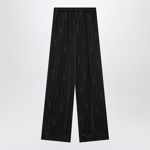 Balenciaga Balenciaga Soft pinstriped black pants with logo