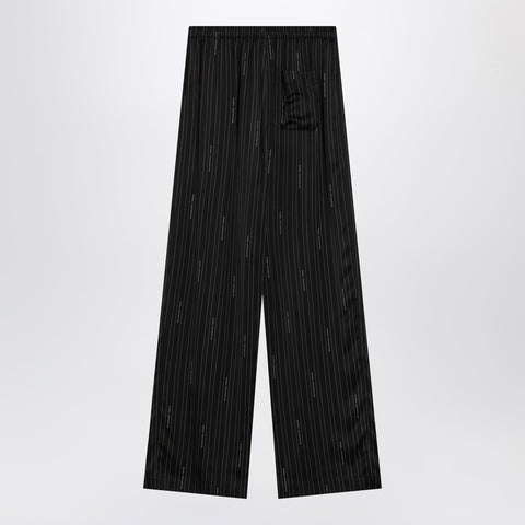Balenciaga Balenciaga Soft pinstriped black pants with logo