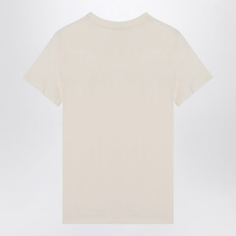 Moncler Moncler Ivory cotton T-shirt with logo