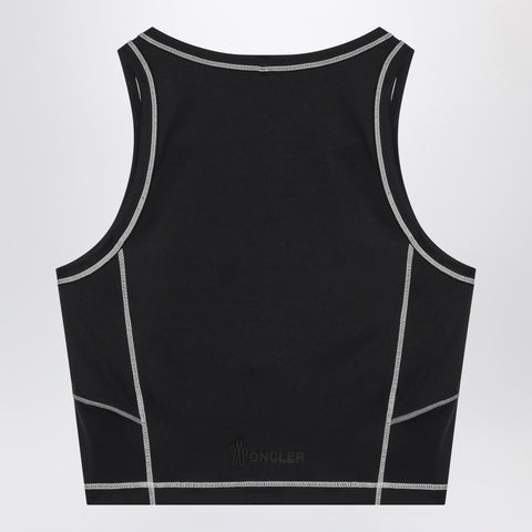 Moncler Grenoble Moncler Grenoble Black top in stretch nylon blend