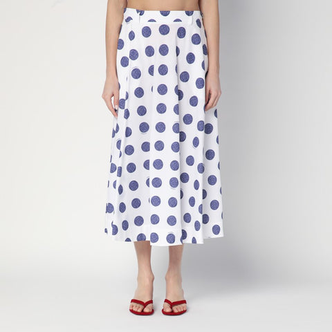 Moschino Moschino Flared white skirt with polka dots