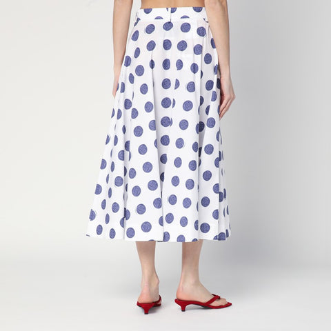 Moschino Moschino Flared white skirt with polka dots