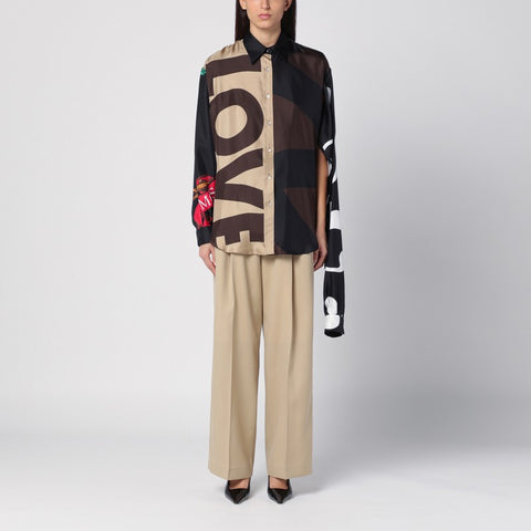 Moschino Moschino Silk patchwork shirt