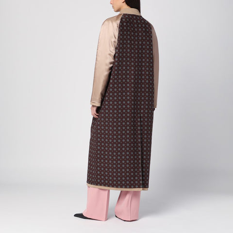 Moschino Moschino Beige reversible trench coat in gabardine and satin