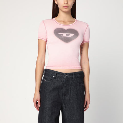 Diesel Diesel T-Ele T-shirt in powder pink stretch cotton