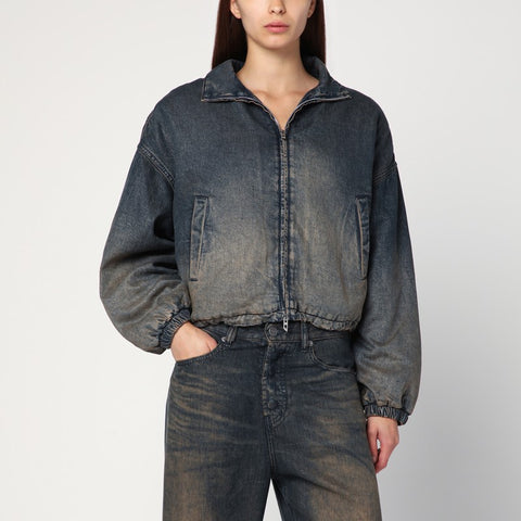 Diesel Diesel De-Flower jacket in medium blue with faded effect