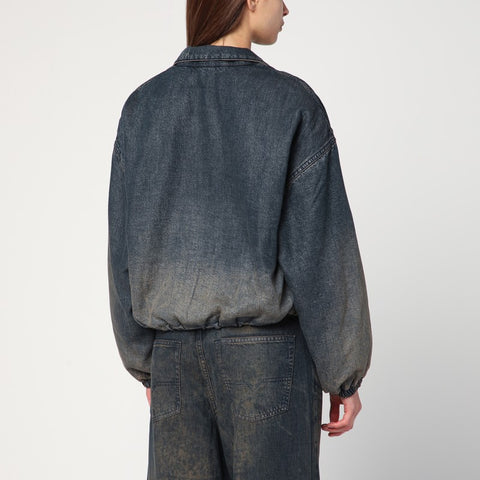 Diesel Diesel De-Flower jacket in medium blue with faded effect