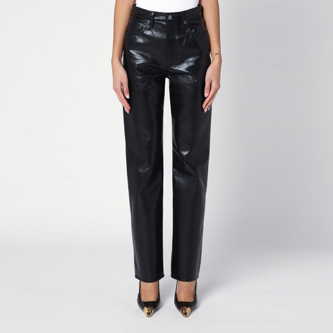 Agolde AGOLDE Black faux leather trousers