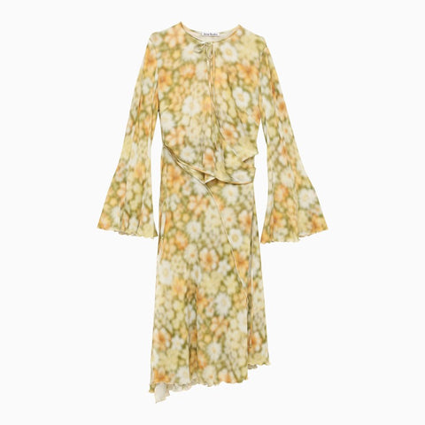 Acne Studios Acne Studios Multicoloured green asymmetrical dress