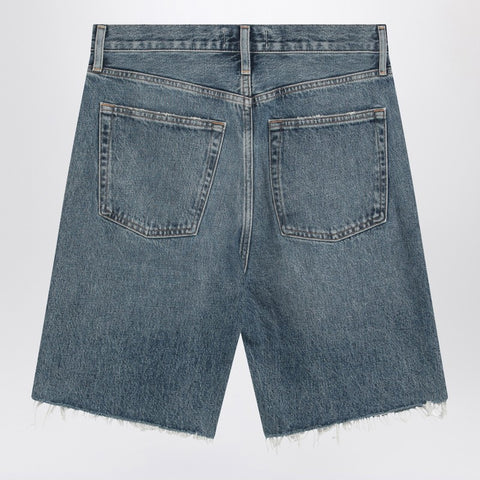 Agolde AGOLDE Raw-cut blue denim shorts
