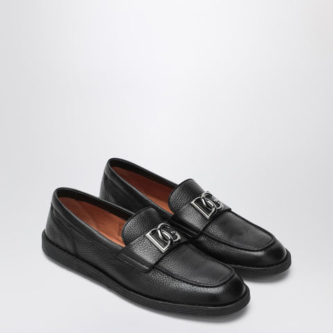 Dolce & Gabbana Dolce & Gabbana Dolce&Gabbana Black leather loafers with DG logo