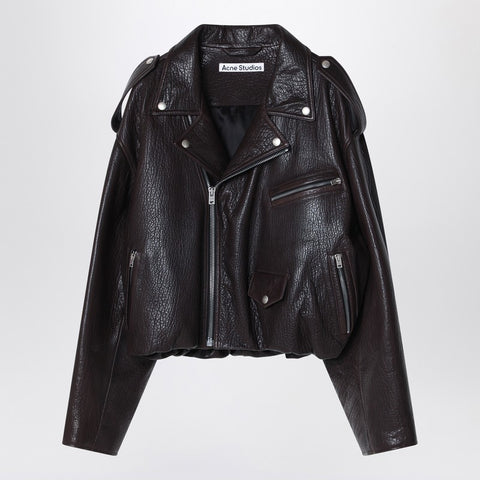 Acne Studios Acne Studios Brown leather over bomber jacket