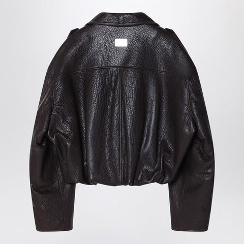 Acne Studios Acne Studios Brown leather over bomber jacket