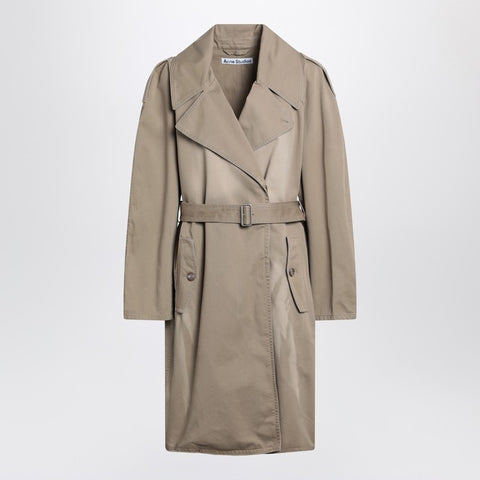 Acne Studios Acne Studios Belted coat in beige cotton twill