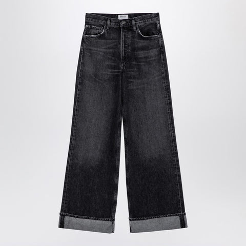 Agolde AGOLDE Dame dark grey wide ribbed denim jeans