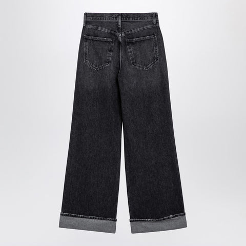 Agolde AGOLDE Dame dark grey wide ribbed denim jeans