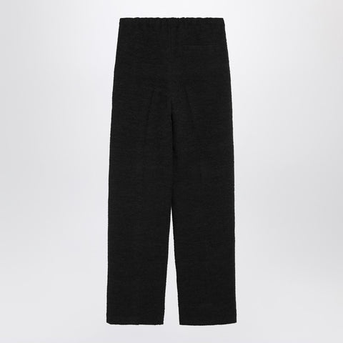 Loulou Studio Loulou Studio Black straight bouclé trousers